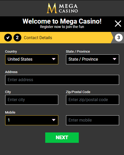 Mega Casino Register