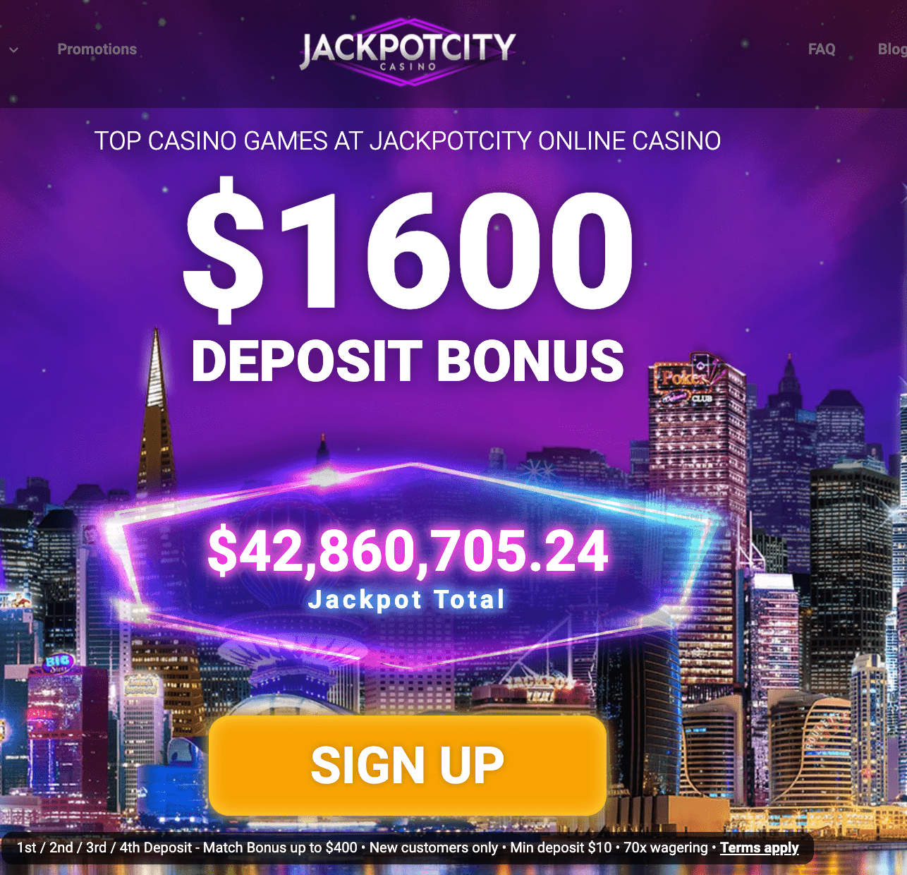 Регистрирайте се в JackpotCity Casino На линия