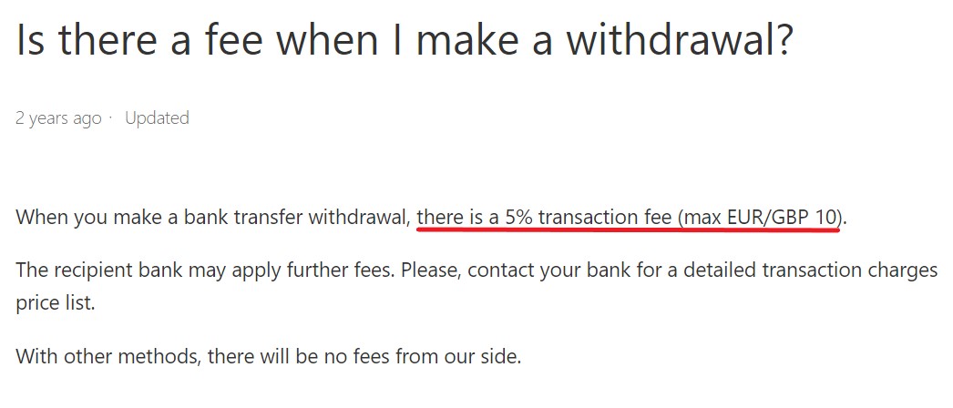 Transaction fee