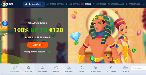 Дизайн на тема на сайта за хазарт 20bet