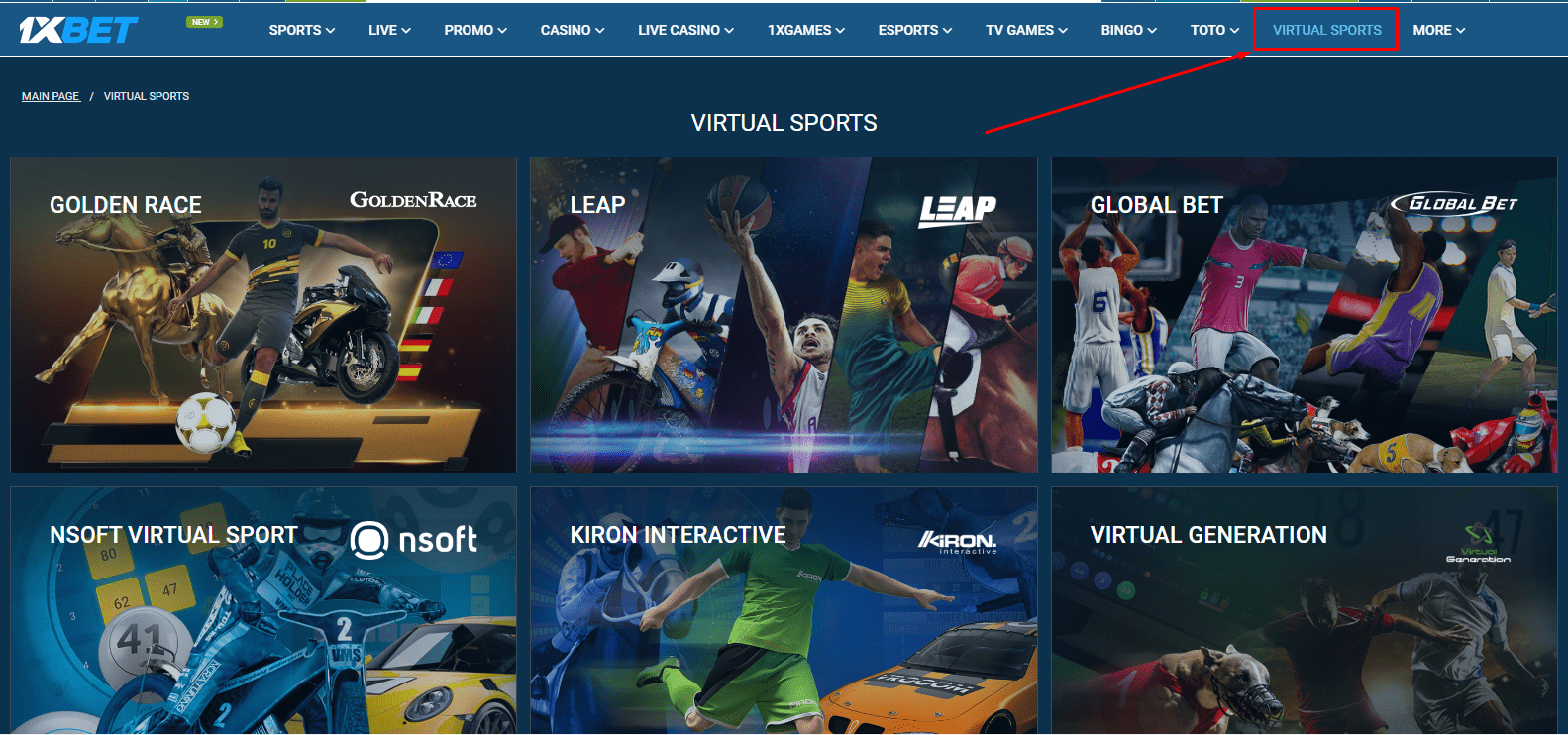 1xbet virtual sports
