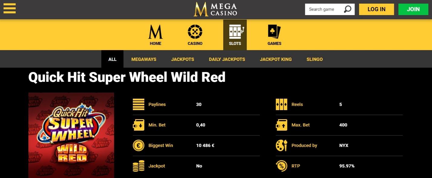Mega casino hit slots