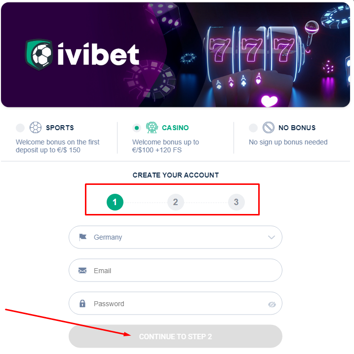 Register at Ivibet 1