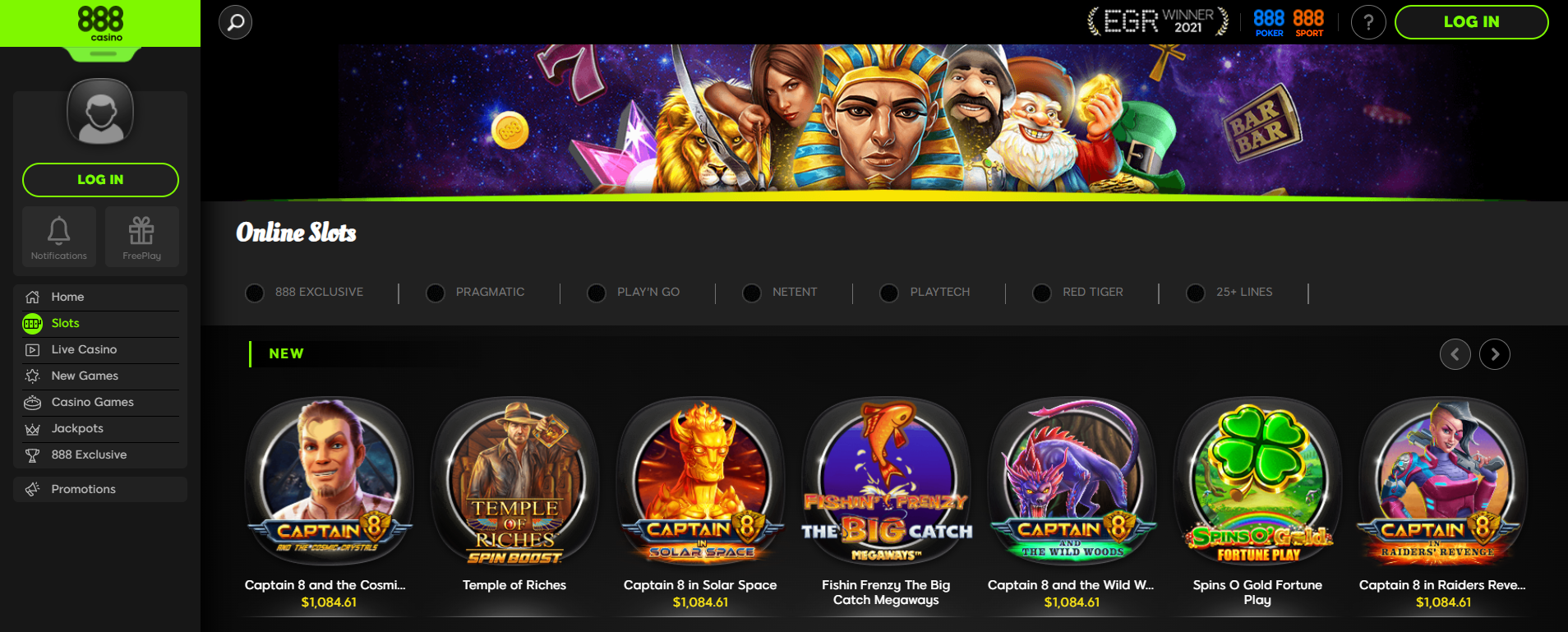 Play Online Casino at 888casino