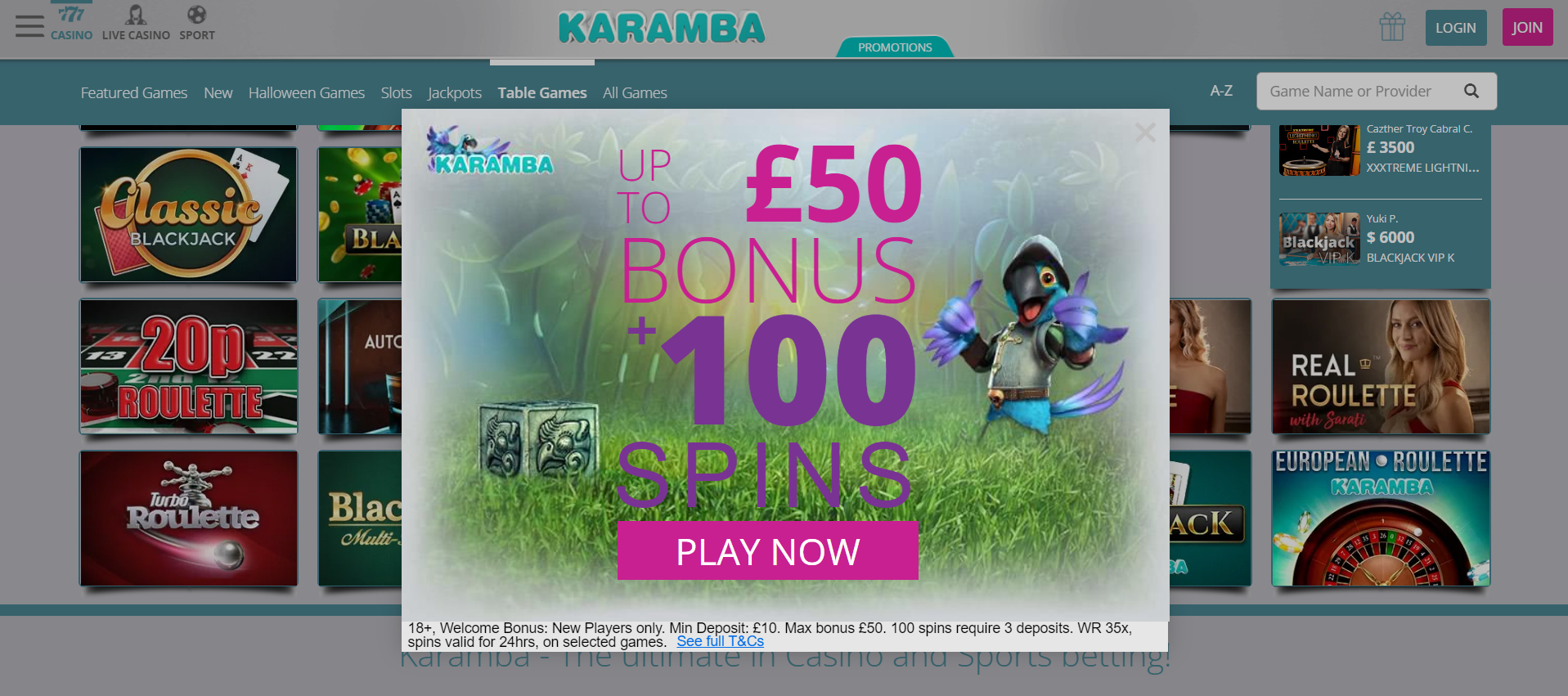 Play Online Casino at Karamba