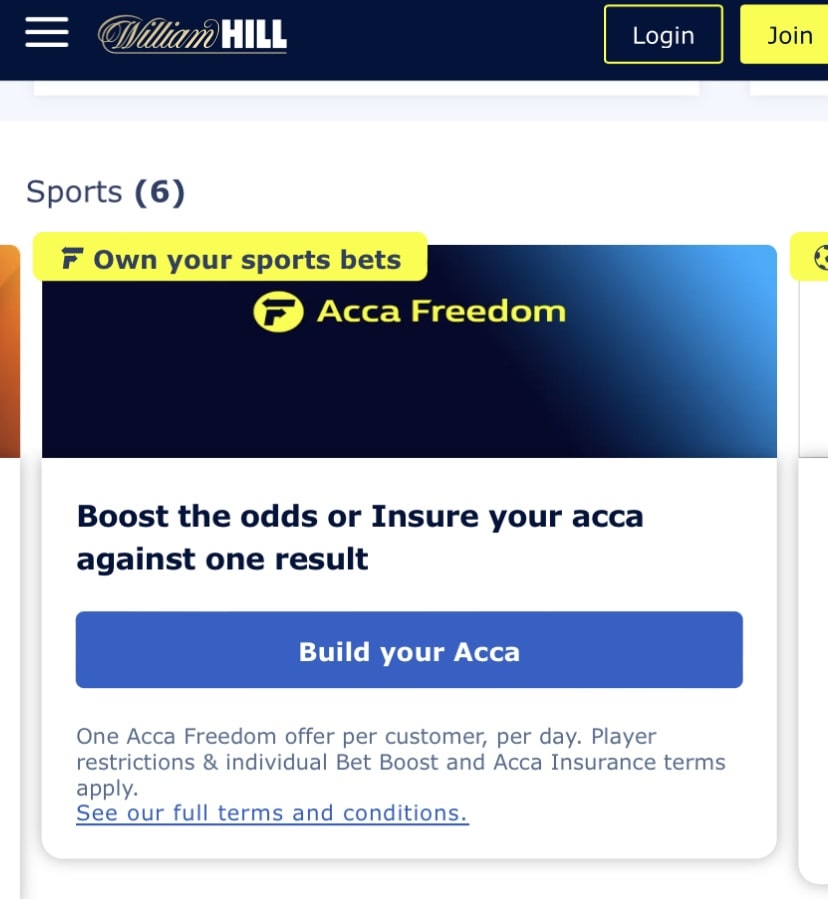Acca Insurance at WilliamHill