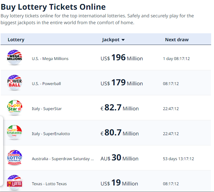 Choose your Lottery Game