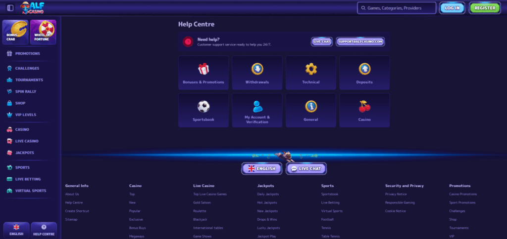 AlfCasino Customer Support and Service